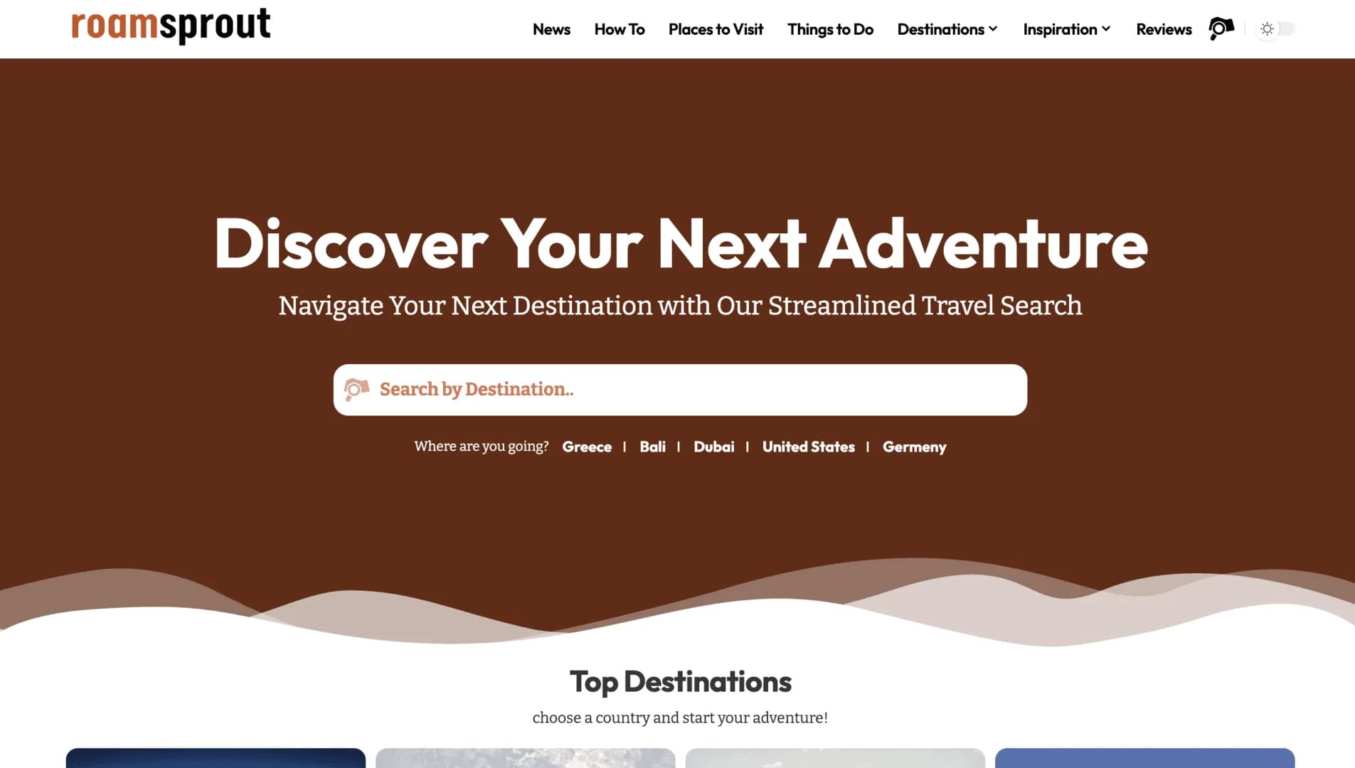 roamsprout website screenshot